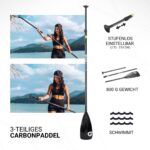 GLORY BOARDS ® Stand up Paddling Board aufblasbar – bis 180kg Tragkraft – komplettes SUP Set inkl. Carbonpaddel, Pumpe, Rucksack – Kajak Option – leichtes Stand up Paddle Board