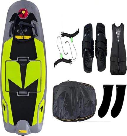 Elektrisches Schwimmbrett, 12 kW, motorisiertes Jetboard Surf mit abnehmbaren Schwanzflossen, Hilfsgriff, Selbststeuerungsgeschwindigkeit, Wasseroberflächengeschwindigkeit 48–52 km/h