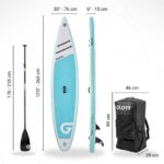 GLORY BOARDS ® Stand up Paddling Board aufblasbar – bis 180kg Tragkraft – komplettes SUP Set inkl. Carbonpaddel, Pumpe, Rucksack – Kajak Option – leichtes Stand up Paddle Board