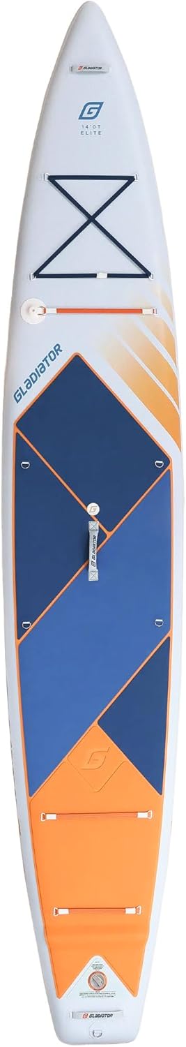 Gladiator Elite SUP aufblasbar, Premium Stand Up Paddle Board mit 100% Carbon Paddel, Touring und Allround Performance iSUP, bis 26 PSI