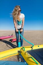 BRUNELLI 10.8 Windsurf Woven Double Layer iSUP Board aufblasbar Stand Up Paddle iRIG M Surf Segel orange Set