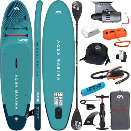 Aqua Marina E-Vapor 10'4" SUP Board mit Motor BLUEDRIVE S, aufblasbares Allround Stand Up Paddle Board 315x79x15 cm, 140 kg
