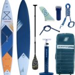 Gladiator Elite SUP aufblasbar, Premium Stand Up Paddle Board mit 100% Carbon Paddel, Touring und Allround Performance iSUP, bis 26 PSI