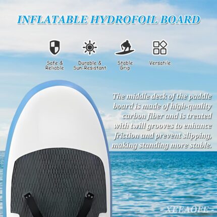 Hydrofoil Surfboard für Erwachsene, Kohlefaser-Wasser-Surfbrett mit Zubehör für Outdoor-Sportarten, leichtes und langlebiges Design für spannendes Surferlebnis