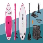 GLORY BOARDS ® Stand up Paddling Board aufblasbar – bis 180kg Tragkraft – komplettes SUP Set inkl. Carbonpaddel, Pumpe, Rucksack – Kajak Option – leichtes Stand up Paddle Board