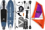 BRUNELLI 10.8 Windsurf Woven Double Layer iSUP Board aufblasbar Stand Up Paddle iRIG M Surf Segel orange Set
