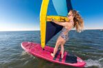 BRUNELLI 10.8 Windsurf Woven Double Layer iSUP Board aufblasbar Stand Up Paddle iRIG M Surf Segel orange Set