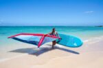 BRUNELLI 10.8 Windsurf Woven Double Layer iSUP Board aufblasbar Stand Up Paddle iRIG M Surf Segel orange Set
