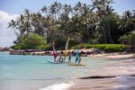 BRUNELLI 10.8 Windsurf Woven Double Layer iSUP Board aufblasbar Stand Up Paddle iRIG M Surf Segel orange Set
